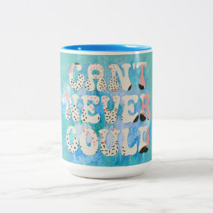 Inspiration kann nie zitieren zweifarbige tasse