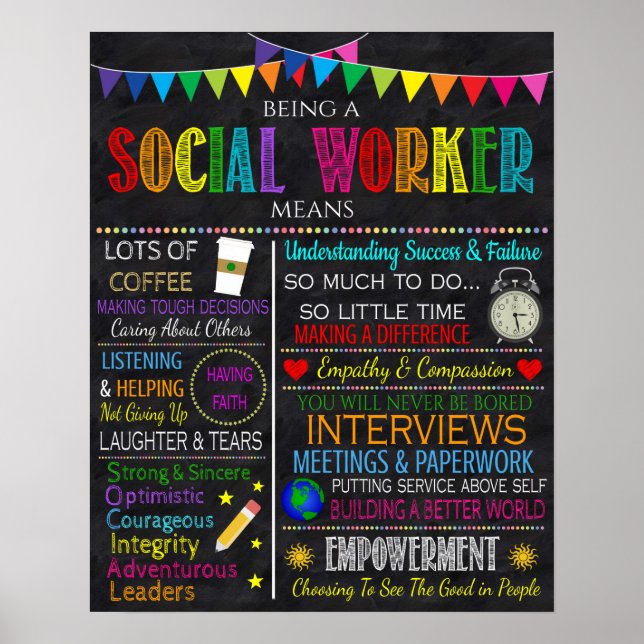 Inspiration-Kunst für Sozialarbeiter Poster (Vorne)