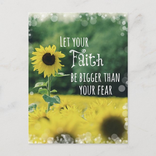 Inspiration: Lass deinem Glauben mehr als Angst Postkarte (Vorderseite)