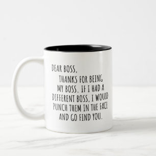 Inspiration Liebe Boss Danke, dass du mein Boss Sp Zweifarbige Tasse