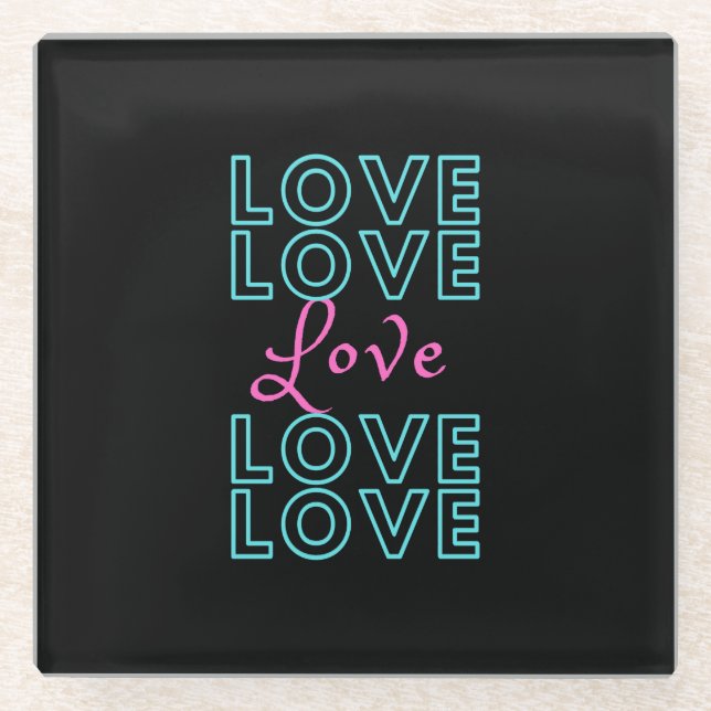 Inspiration-Liebe-Design Glasuntersetzer (Vorderseite)