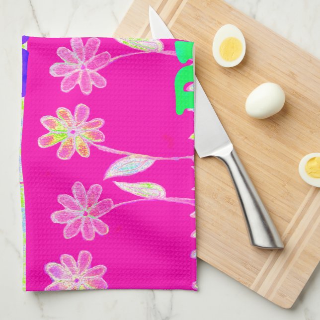 Inspiration Liebe Essen Blume Design Handtuch (Viertel Falte)