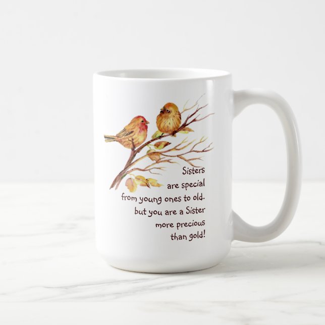 Inspiration Liebe Sister Sprichwort mit Niedlichen Kaffeetasse (Rechts)