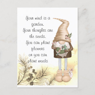 Inspiration Life Zitat Niedlich Garden Gnome Verse Postkarte