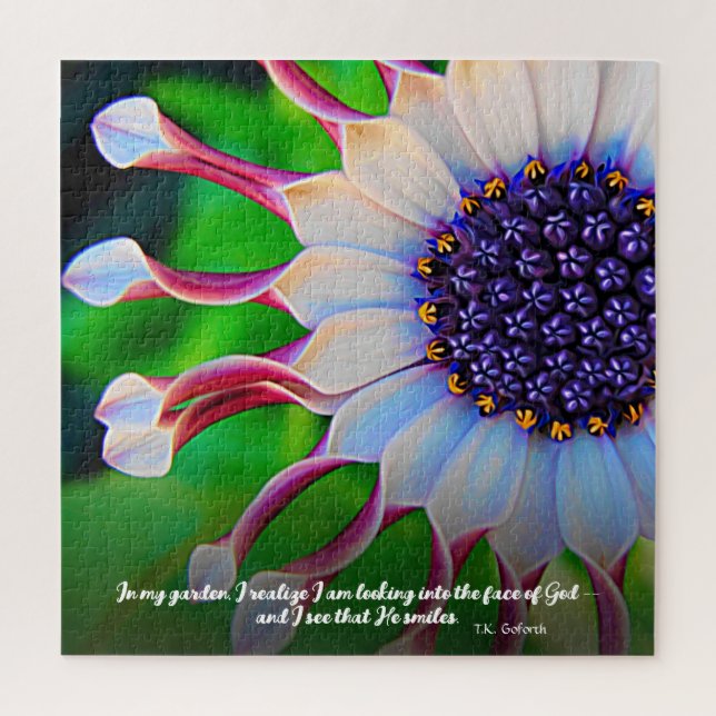 Inspiration Lila Pink Daisy Gott lächelt floral (Vertikal)