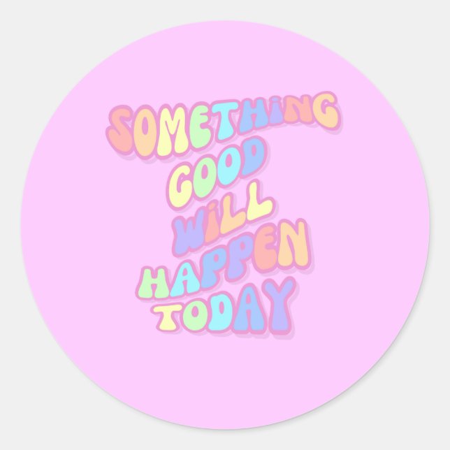Inspiration, Manifestation, Rosa, Preppy Runder Aufkleber (Vorderseite)