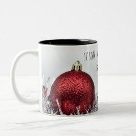 Inspiration mit Weihnachtsball mit rotem Glitzer Zweifarbige Tasse