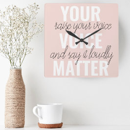 Inspiration - Motivationsangebot für Ihre Stimme Quadratische Wanduhr