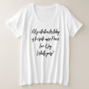 Inspiration Motivierend Zitat White Typografy Große Größe T-Shirt