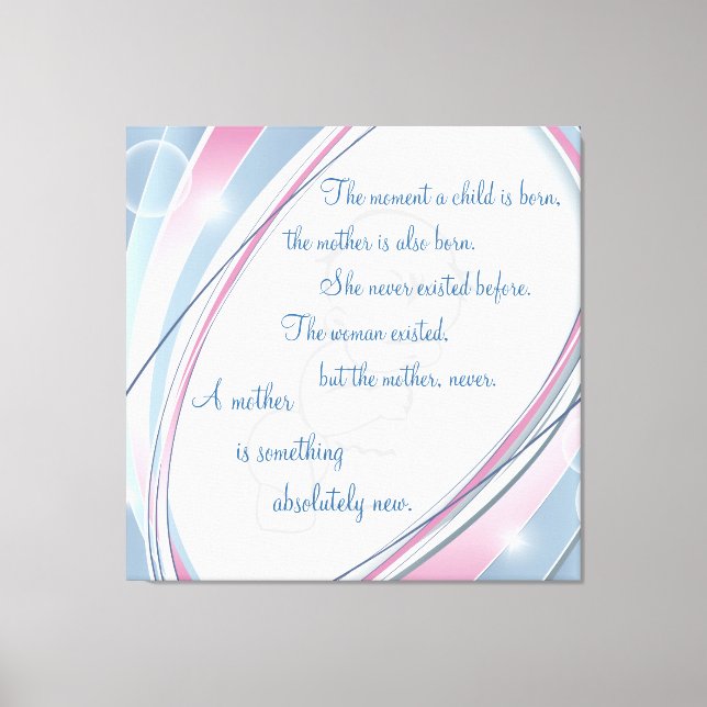 Inspiration Neue Mutter gezackte Leinwand (Vorderseite)