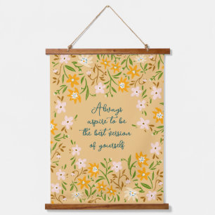 Inspiration niedlich florale motivierend Wanddekor Wandteppich Mit Holzrahmen