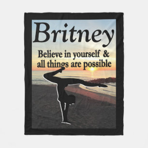 INSPIRATION PERSONALISIERT GYMNAST GIRL BLANKET FLEECEDECKE