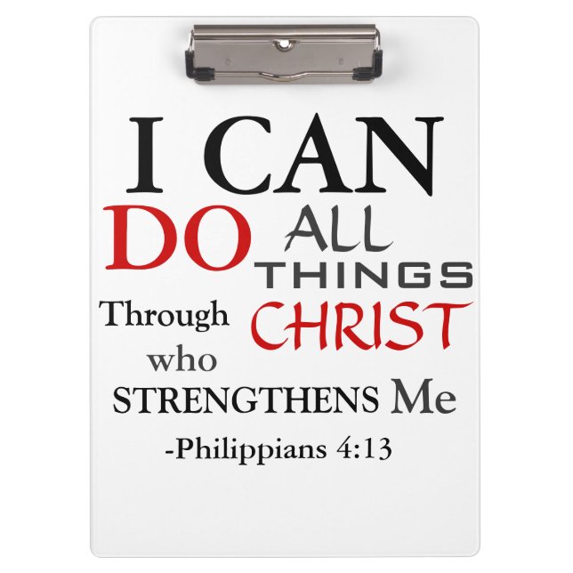 Inspiration PHILIPPIANS 4:13 Klemmbrett (Vorderseite)