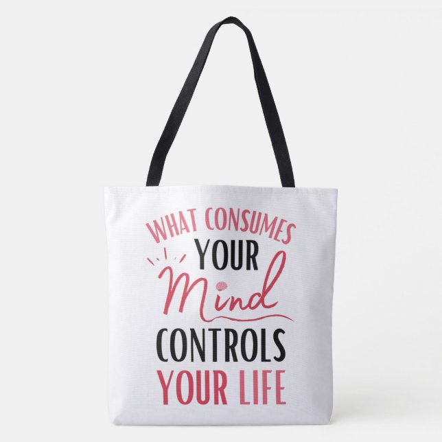 Inspiration positive Zitat Red Black Tasche (Vorderseite)