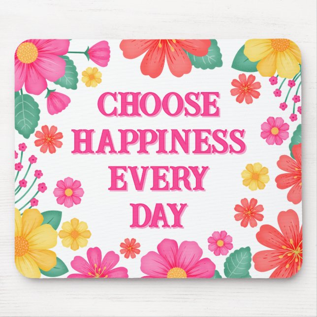 Inspiration Positivität Anpassbare Blüte Mousepad (Vorne)