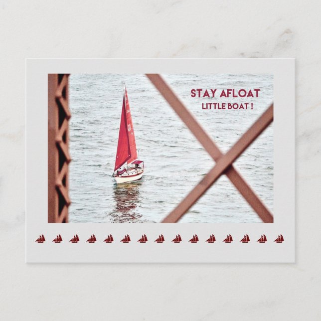 Inspiration Post Card Bleibe Afloat Little Boat Postkarte (Vorderseite)