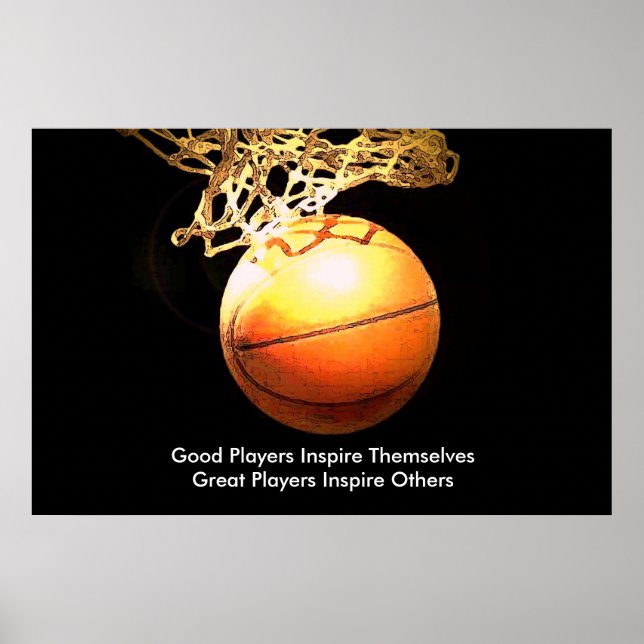 Inspiration Quote Basketball Inspirier Team Poster (Vorne)