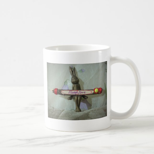 Inspiration Rabbit: Immer Liebe Zeichenkunst druck Kaffeetasse (Rechts)