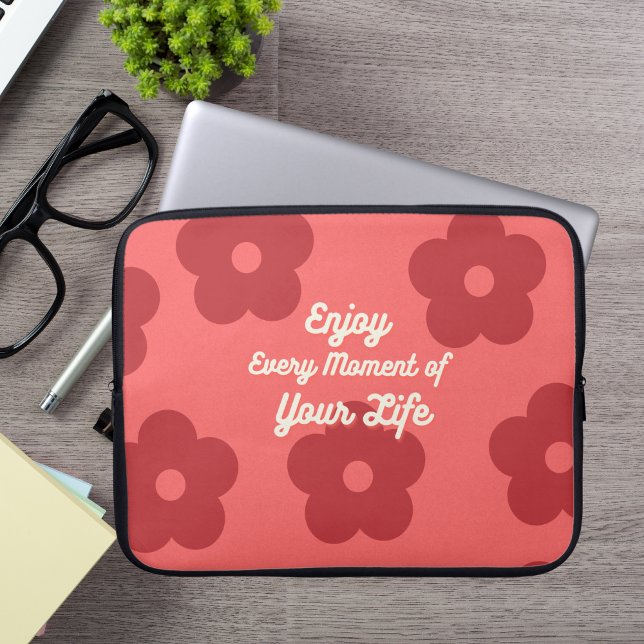 Inspiration Red Floral Laptop Sleeve (Von Creator hochgeladen)
