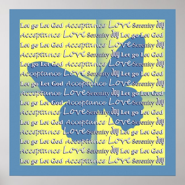 Inspiration Redewendungen Zitate Blue Butterfly Po Poster (Vorne)