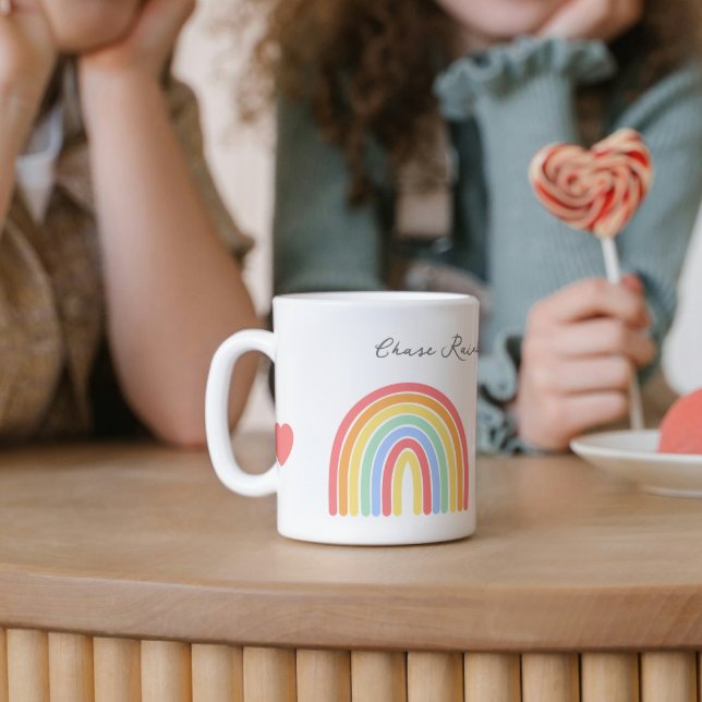 Inspiration: Regenbogen und Herz Kaffeetasse (inspirational rainbow and hearts mug)