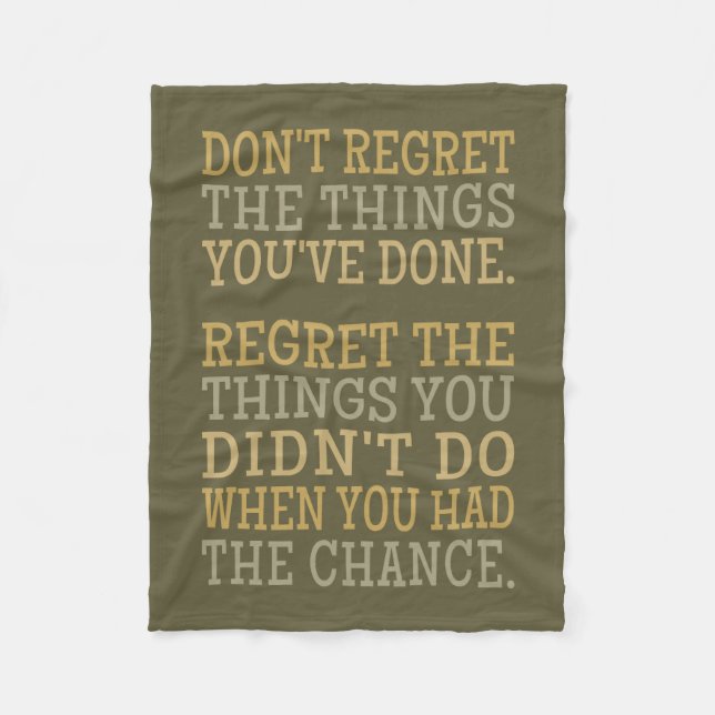 Inspiration REGRETS Vlies Decke (Vorderseite)