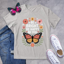 Inspiration Retro Floral Butterfly T-Shirt