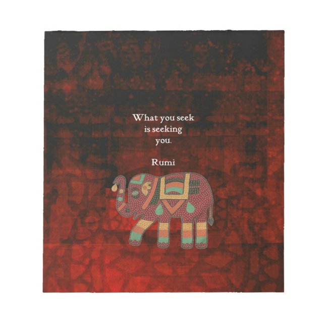 Inspiration Rumi, was Sie Zitat suchen Notizblock (Vorderseite)