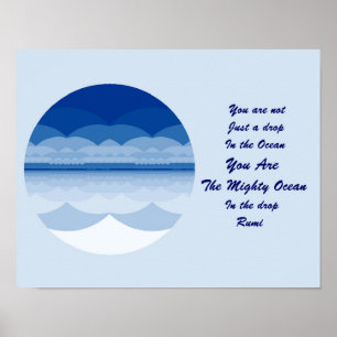 Inspiration Rumi Zitat-Plakat Art. Ocean Mandala Poster