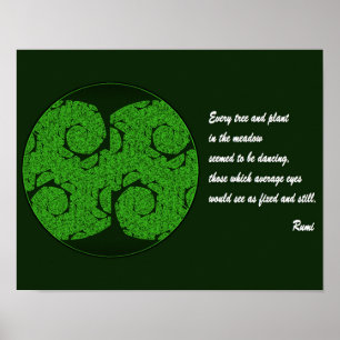Inspiration Rumi Zitat-Plakat Art. Tree Mandala Poster