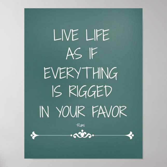 Inspiration Rumi zitieren Live Life als ob... Poster (Vorne)