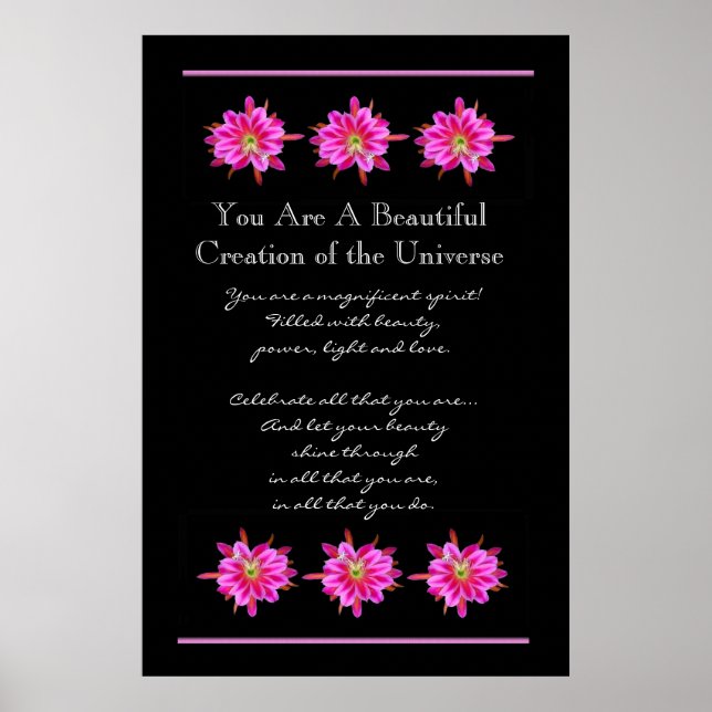 Inspiration Schöne rosa Blume Poster (Vorne)