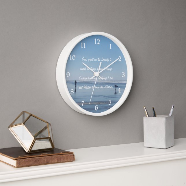 Inspiration Serenity Gebet Beach Walker Wanduhr (Büro)