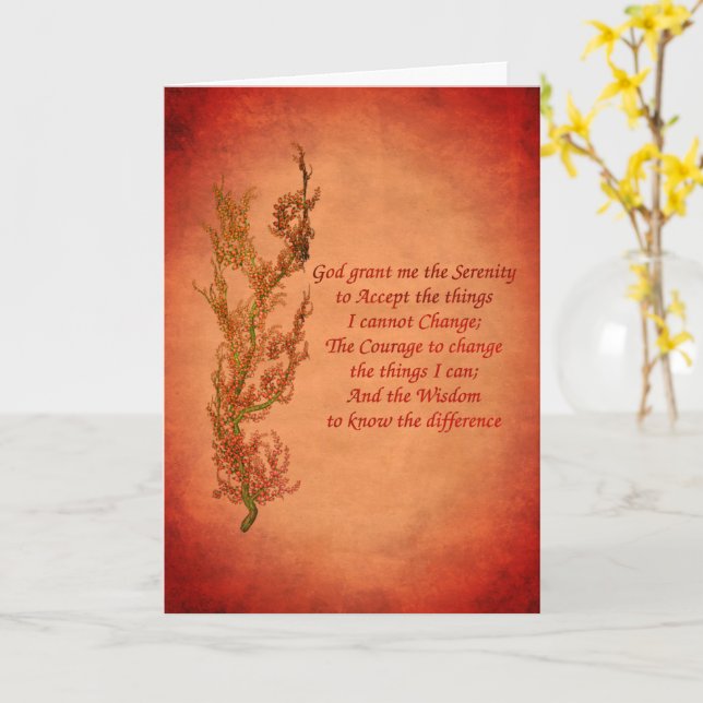 Inspiration Serenity Gebet-Blumenkarte Karte (Gelbe Blume)