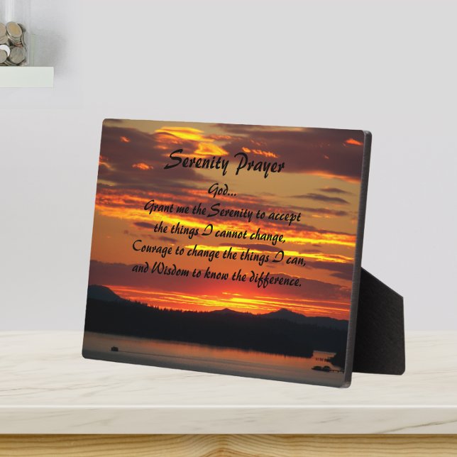 Inspiration Serenity Gebet Orange Sunset Fotoplatte (In Situ)