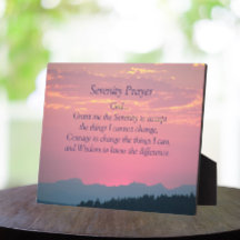 Inspiration Serenity Gebet Pink Sunset