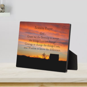 Inspiration Serenity Gebet Sonnenuntergang Silhoue Fotoplatte