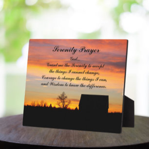 Inspiration Serenity Gebet Sonnenuntergang Silhoue Fotoplatte