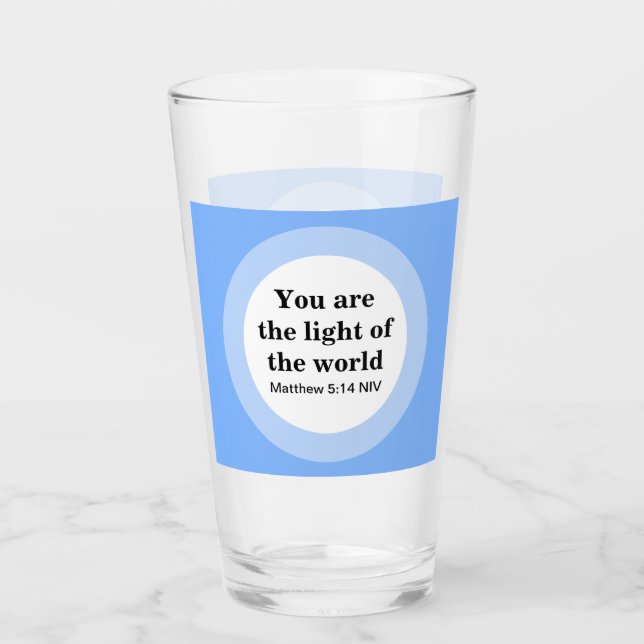 Inspiration Sie sind das Licht der Welt Blau Glas (Vorderseite)