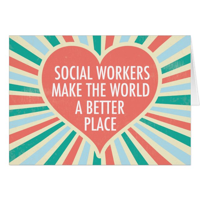 Inspiration Social Work Cote Heart Cute Card (Devant horizontal)