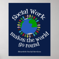Inspiration Social Work Zitat Custom Blue Office