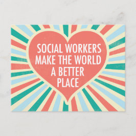 Inspiration Social Work Zitat Herz Retro Farben Postkarte
