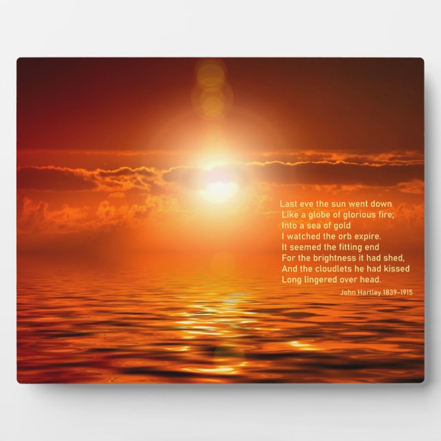 Inspiration Sonnenuntergang Orange Golden Sky Sea  Fotoplatte (Vorderseite)