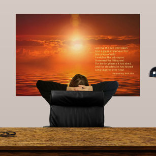 Inspiration Sonnenuntergang Orange Golden Sky Sea  Poster