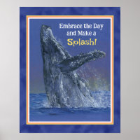 Inspiration Spaß Whale Print - Tiefe blaue Grenze