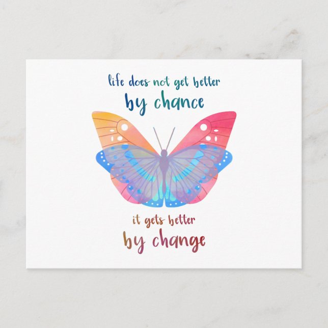 Inspiration Sprichwort Butterfly Motivation Zitat Postkarte (Vorderseite)