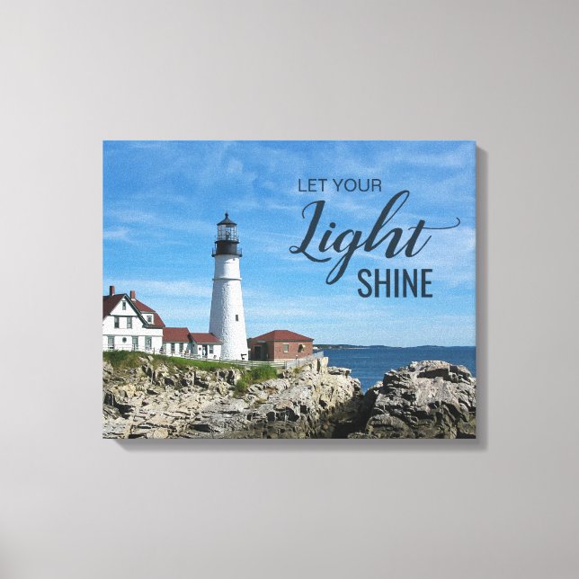 Inspiration Sprichwort Lighthouse Portland Head Leinwanddruck (Vorderseite)