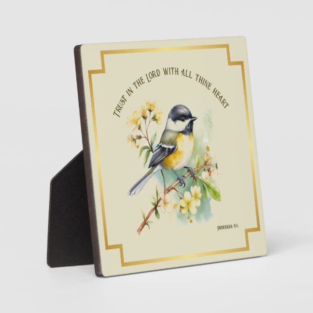 Inspiration Sprichwörter 3:5 Chickadee Art Fotoplatte (Vorderseite)