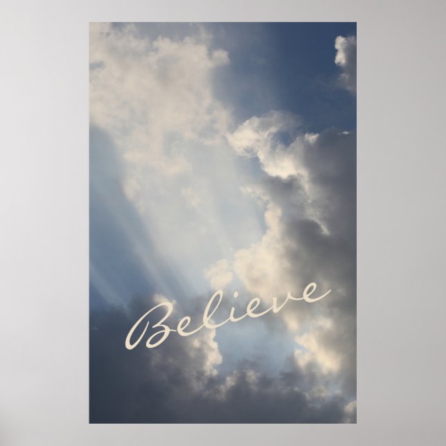 Inspiration Sunbeams Blue Sky Poster (Vorne)
