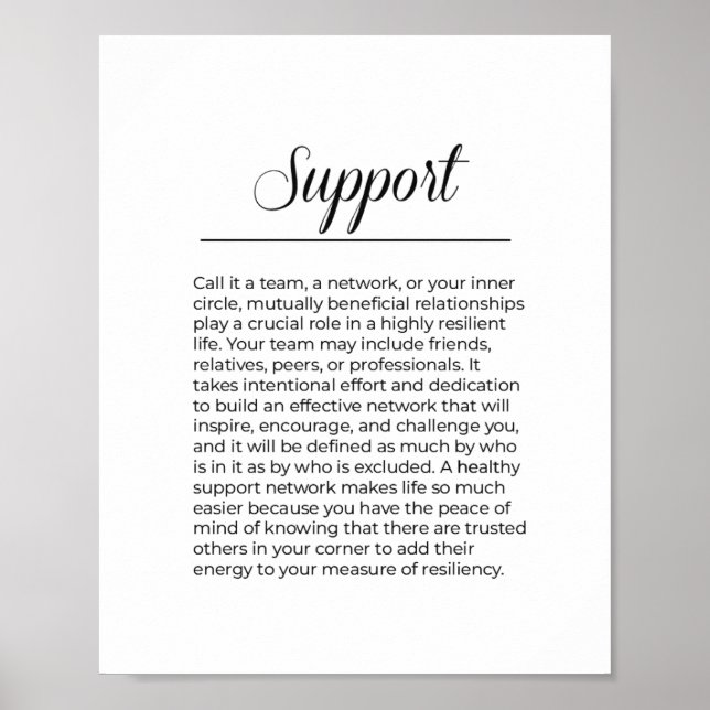 Inspiration-Support Minimalistisch Print Poster (Vorne)